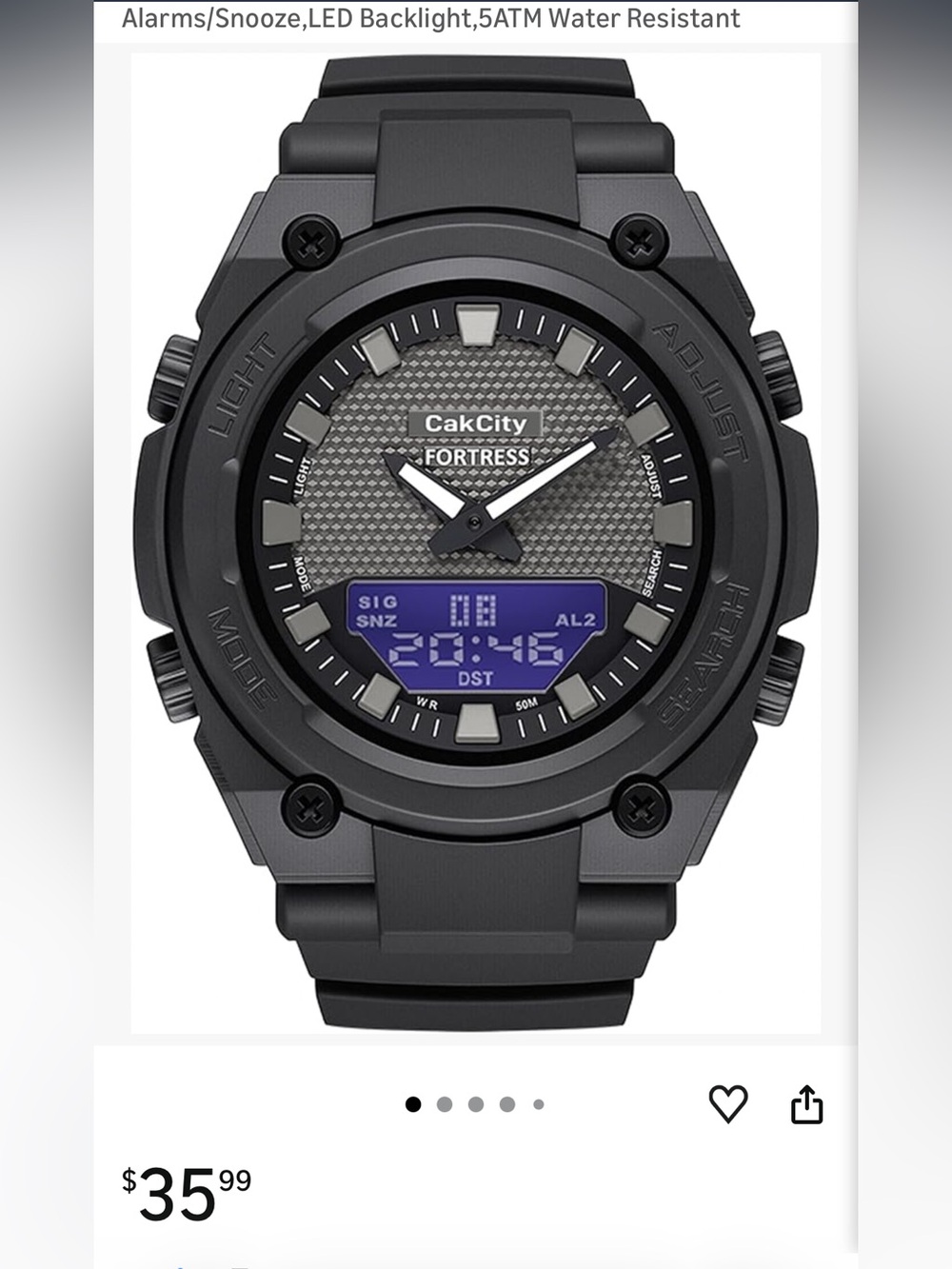Men's Analog-Digital Tactical Watch for Outdoor Sports